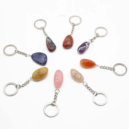 Natürliche rohe Erz Schlüssel anhänger Edelstein Reiki Heilung Quarz Achat Citrin unregelmäßige Stein Anhänger Charms diy Schmuck machen Zubehör