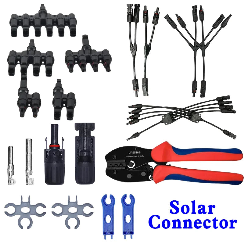 1/5 Sätze Photovoltaik-Solar-PV-Stecker IP67 Y/T Typ 30 A 1000 V 3-7-Wege-Zweig-Kit für PV/MC-Kabel 2,5/4/6 mm2 Batteriemodul