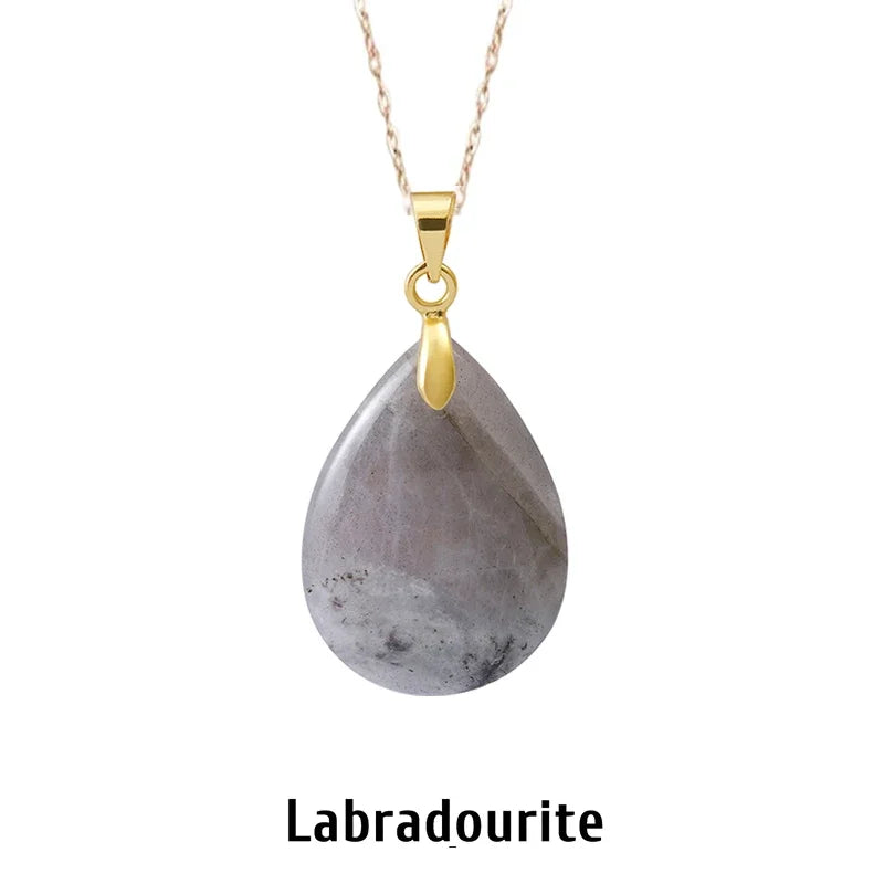 Naturstein Kristall Anhänger Teardrop Mode Halskette für DIY Halskette Ohrringe machen Schmuck Weihnachten Freundschaft Geschenk