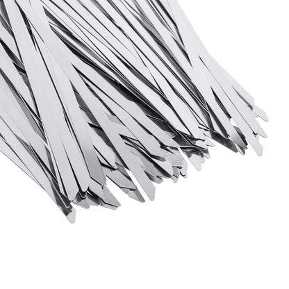 100 Stück Breite 7,9 mm Edelstahl-Kabelbinder, Auspufffolie, beschichtete Verriegelungskabelbinder, Mehrzweck-Kabelbinder mit Metall