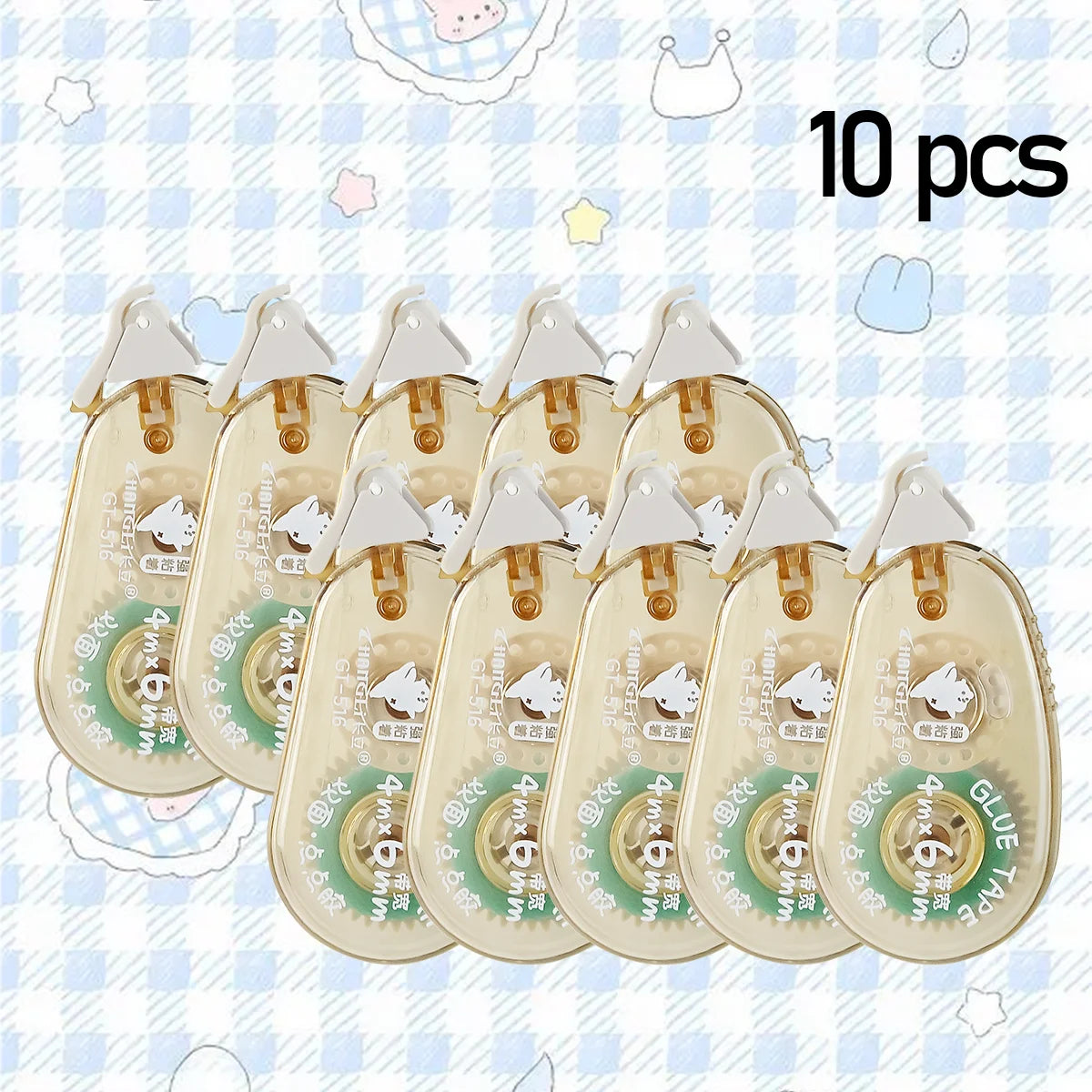 WQN-10PCS Süßes doppelseitiges Klebeband mit Punktpads für Scrapbooking, Basteldekoration, Büro- und Schulbedarf, Schreibwaren