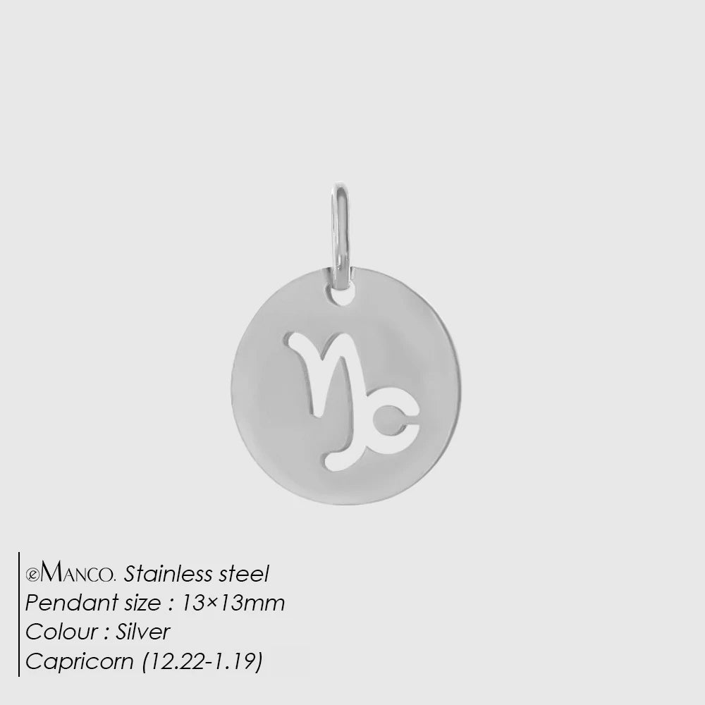 eManco Edelstahl-Skelett mit 12 Sternzeichen, Charm, DIY, Damenmode, Halskette, Schmuck, Zubehör, Herstellung, 48 Stunden Versand