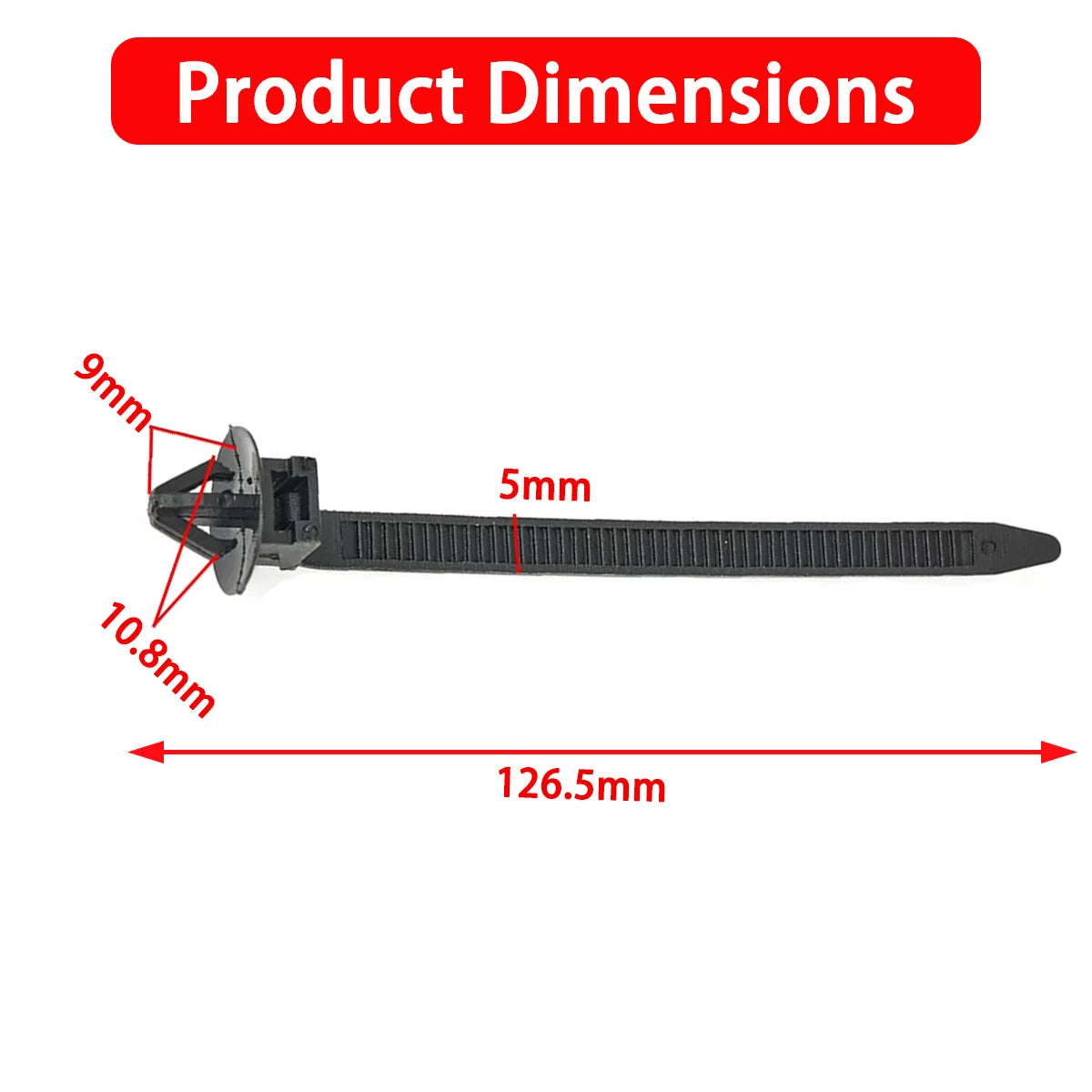 PINMOAP Kabelbinder für Kfz-Druckkabelbinder, schwarze Nylon-Kabelbinder, selbstsichernde Mehrzweck-Kabelbinder zum Bündeln von Innenrädern