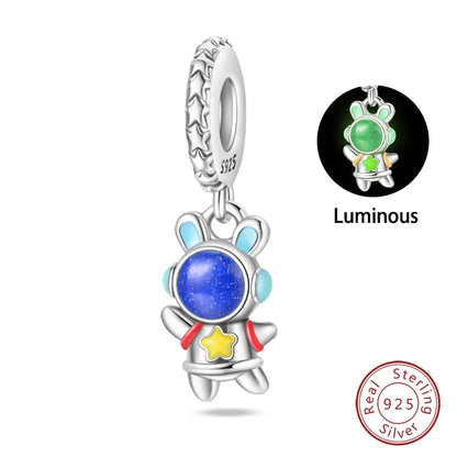 100 % 925 Sterling Silber Mode Raumfahrt Sammlung Rakete Astronaut Charms Perlen passen Qikaola Original Armband DIY Schmuck