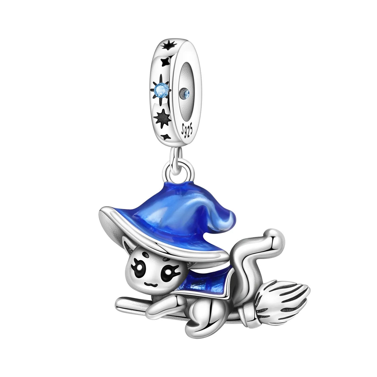 Geheimnisvoller Charm-Anhänger aus 925er-Sterlingsilber mit Hexen- und Tarotkarten-Spielkarten, passend für DIY-Armbänder, Halsketten, die als Glücksgeschenk wünscht