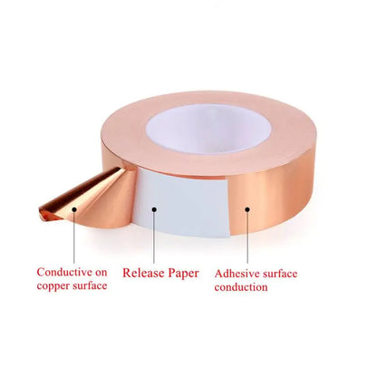 3 Rollen Kupferfolienband, selbstklebend, einseitig, leitende Schnecke, EMI-Abschirmung, DIY-Schaltung, elektrische Reparaturbänder