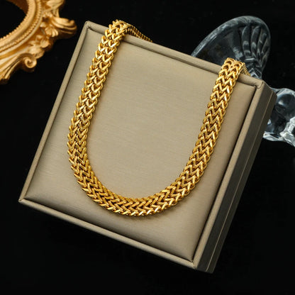 EILIECK 316L Edelstahl Gold Farbe Dicke Schlange Kette Halskette Für Frauen Mädchen Trendy Wasserdicht Schmuck Dame Geschenk Party
