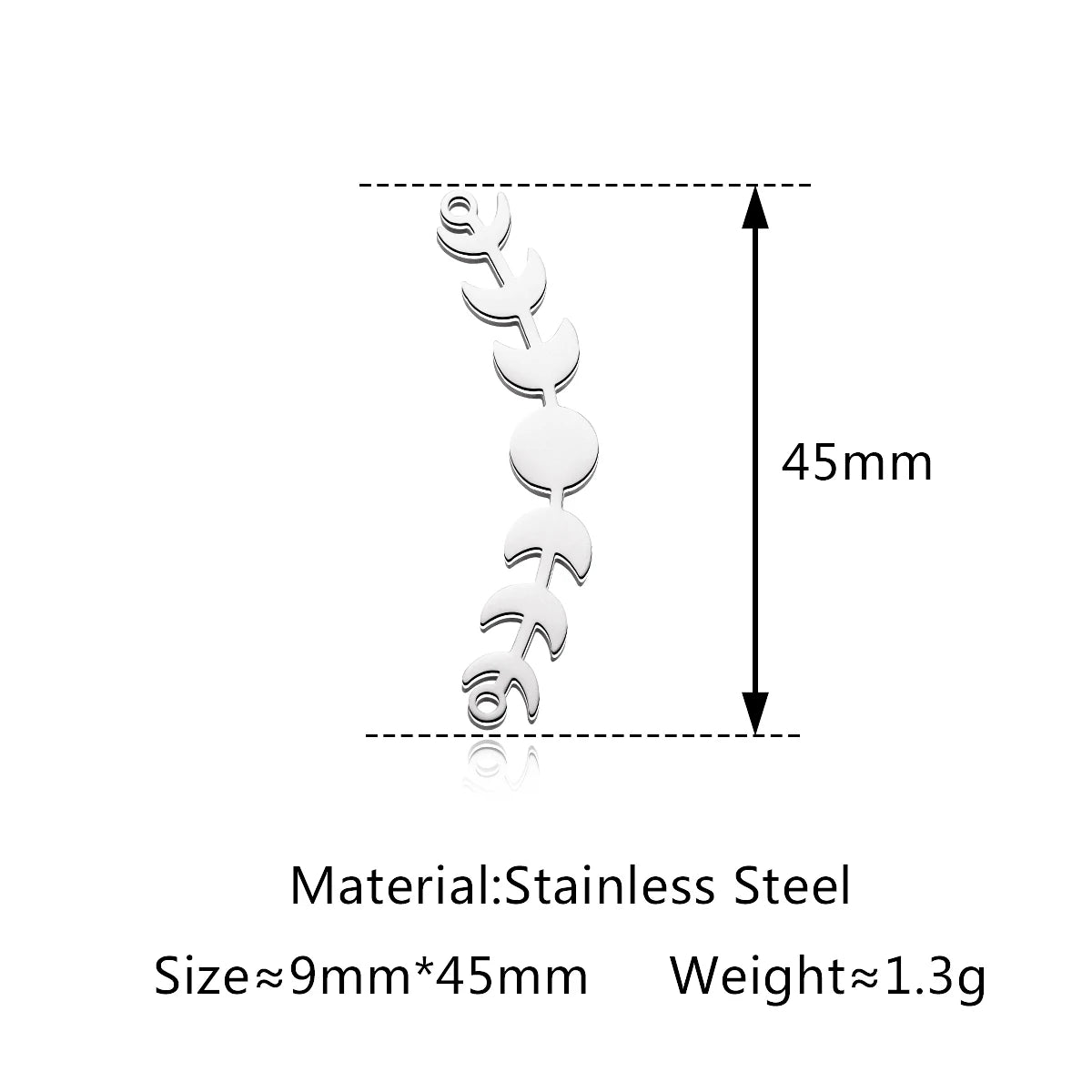 5Pcs Hohl Stern/Mond/Sonne Doppel Loch Charme Edelstahl Halskette Armband Anhänger DIY Link Stecker Schmuck machen Liefert