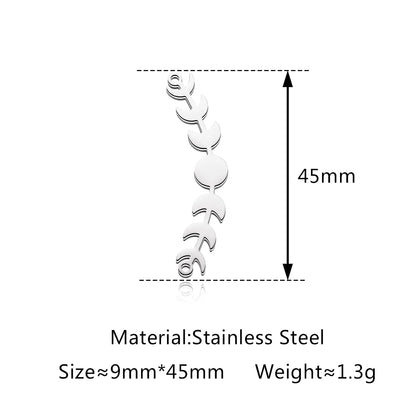 5Pcs Hohl Stern/Mond/Sonne Doppel Loch Charme Edelstahl Halskette Armband Anhänger DIY Link Stecker Schmuck machen Liefert