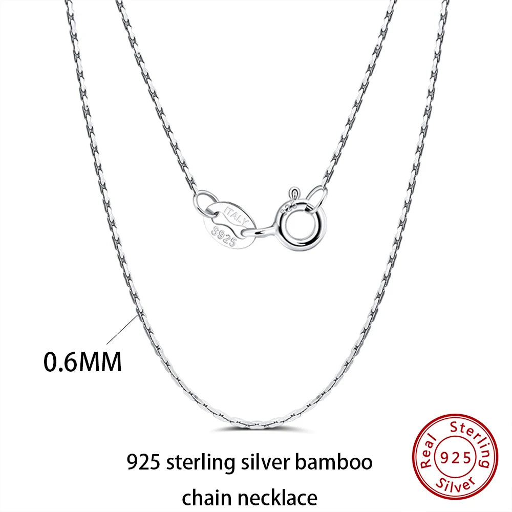 Effie Queen 100% 925 Sterling Silber Basis-Kettenhalsketten Box/Schlangen-/Chopin-/Figaro-Kette mit Perlen 40-60cm Unisex DIY Alltagskleidung