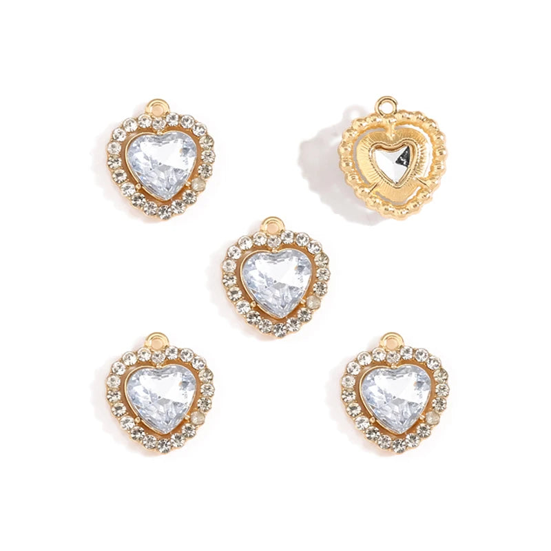 10 stücke Mehrfarbige Herz harz Kristall Strass Liebe Anhänger Dekoration Handwerk DIY Für Die Herstellung Von Ohrringe Halskette Schmuck W484