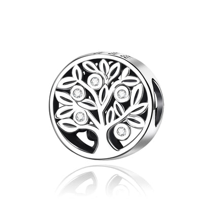 Wunderschöner Charm-Anhänger aus 925er-Sterlingsilber mit grünem Baum des Lebens, passend für DIY-Armband-Halskette. Ein Geschenk der Erlösung, das den Weg führt