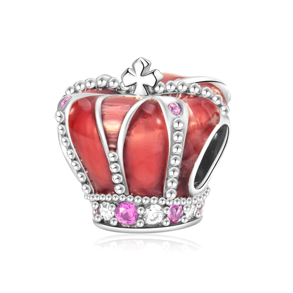 Rote Serie 925er Sterlingsilber, Koi-Herz, Pilz, Feuerwerkskörper, Kaffeemaschine, Charm, passend für DIY-Armbänder, Halsketten, exquisite lustige Geschenke