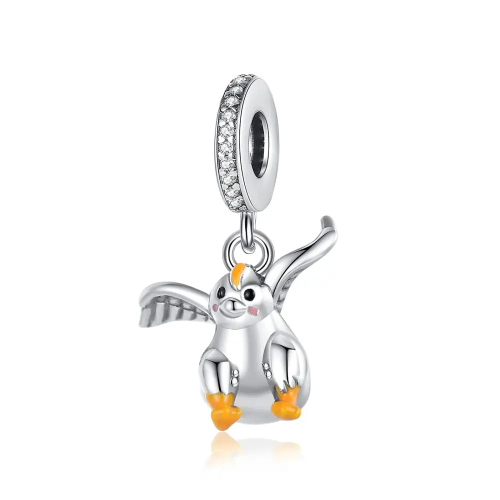 Tier-Serie, 925er-Sterlingsilber, Giraffe, Kamel, Gans, Orang-Utan, Affe, Siegel-Charm, passend für DIY-Armbänder, Halsketten, edler Schmuck, Geschenke
