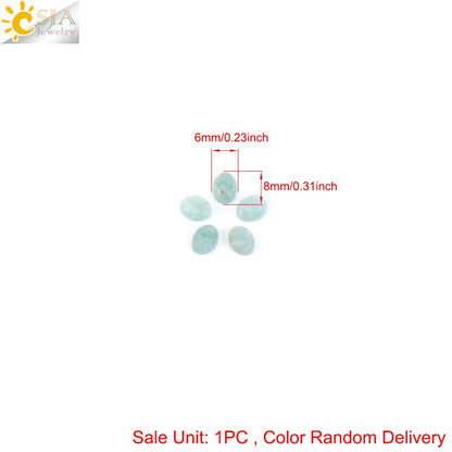 1pc Naturstein Perlen Amazonit Cabochon Oval Flache Lose Perlen für DIY Schmuck Machen Halskette Ring Anhänger Zufällige Farbe h755