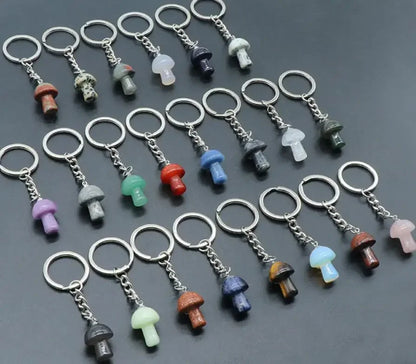 20 stücke Natürliche Raue Rohstein Kristall Quarz Schlüsselbund Frauen Männer Handtasche Hangle Auto Schlüssel Halter Raw Mineral Stein Schlüsselring schmuck