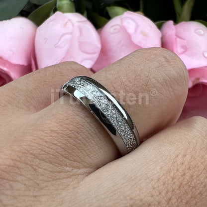 iTungsten 6/8mm Männer Frauen Helle Verlobung Hochzeit Band Wolfram Meteorit Ring Modeschmuck I Love You Graviert