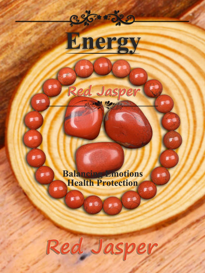 Natural African Bloodstone Beads Bracelet For Courage Protection Grounding Strength Energy Healing & Good Luck Vitality Jewelry