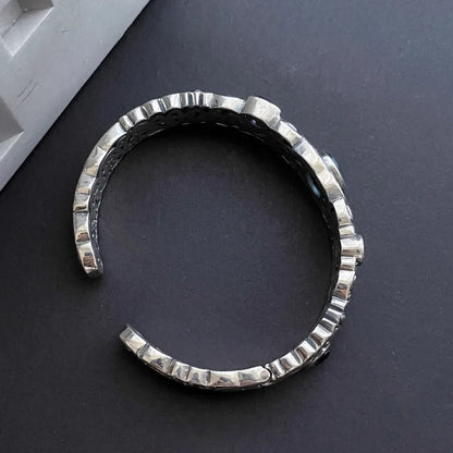 2024 neuen Stil Vintage Thai Silber glänzenden Kristall weiblichen Armreif Promotion Schmuck für Frauen Muttertag Geschenke nie verblassen