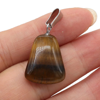 Natürliche Rose Quartzs Tiger Auge Stein Anhänger Trapez Form Steine Anhänger für Die DIY Schmuck NecklaceSize18x25mm