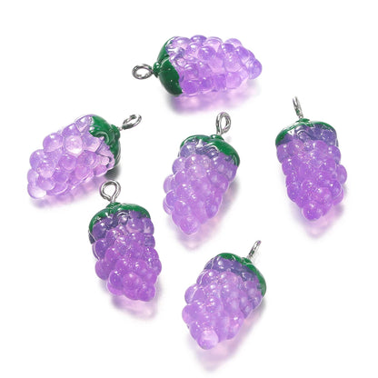 10pcs 12x23mm Trauben harz Charms Anhänger für Ohrringe Halskette Schlüssel bund Charms DIY Schmuck herstellung Zubehör
