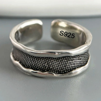 Ringe aus 925er-Sterlingsilber für Damen, Paare, minimalistisch, handgefertigt, schlicht, Retro-Blumen-Herz-Ring, edler Schmuck, Geschenk, verhindert Allergien