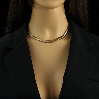 EILIECK 316L Edelstahl Gold Farbe Dicke Schlange Kette Halskette Für Frauen Mädchen Trendy Wasserdicht Schmuck Dame Geschenk Party