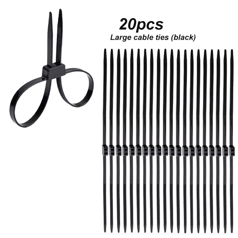 2/20 Stück robuste Polizeihandschellen (27,5") |   Flexible selbstsichernde Doppelkopf-Kabelbinder aus Nylon