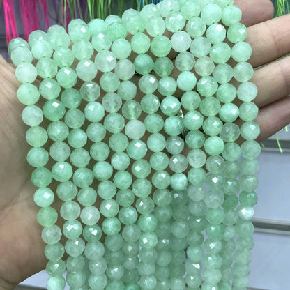 8MM Natürliche Stein Faceted Aquamarine Morganite Turmalin Apatit Runde Spacer Perlen Diy Für Schmuck Machen Zubehör