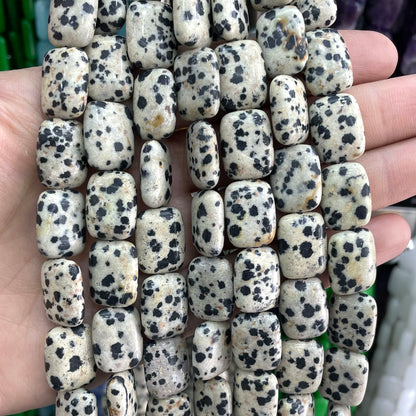 Natürliche Stein Dalmatiner Jaspis Runde Würfel Facettierte Rondelle Lose Spacer Perlen Für Schmuck Machen Charms DIY Armbänder Halskette