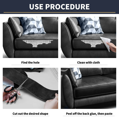 Selbst klebendes Leder Reparatur Patch Tape selbst klebendes Haus DIY Fix für Sofa Moto Autos itz Stuhl Tasche Home Sheets Aufkleber Patches Selbstklebendes Lederreparaturband Autositz Heimreparatur Lederaufkleber und