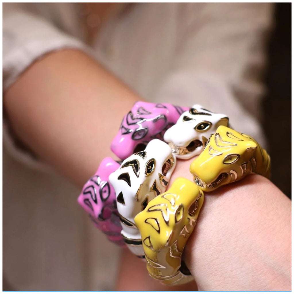 Kaymen neue Emaille bunte Tiger Armreif Manschette Armband für Frauen Mädchen Aussage mehrfarbige Mode Armreif Schmuck 15 Farben