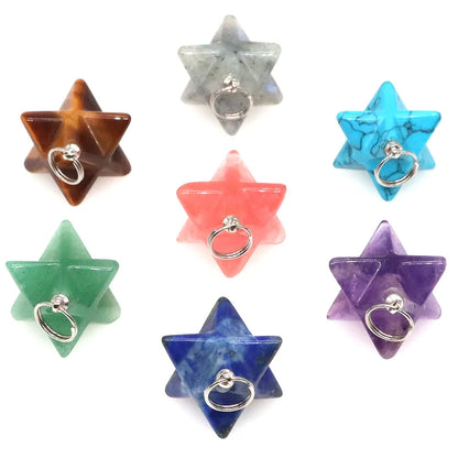 Naturstein Merkaba Stern Reiki Heilkristalle für DIY Energie Edelstein Modeschmuck Zubehör Party Home Dekoration Geschenk