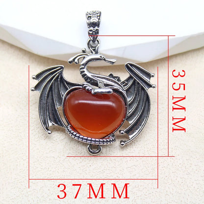 10 Stück bunte Drachen Naturstein Amethyst Quarz Kristall Herz Perle Anhänger für DIY Schmuck Halskette Anhänger Frauen Geschenke