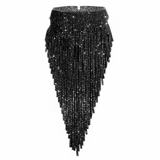 Glänzende voller Strass lange Kette Halsband Aussage Halskette für Frauen Modeschmuck atemberaubende Halskette Zubehör