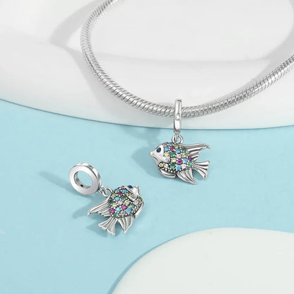 Charm-Anhänger aus 925er-Sterlingsilber, Elefant, Libelle, Tiefseefisch, für Frauen, DIY-Perlen, Original-Armband, edle Schmuckherstellung, Geschenk