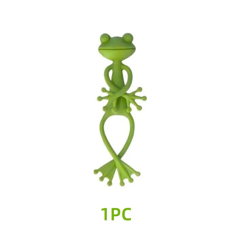 13cm Froschförmiger Wiederverwendbarer Kabelbinder Niedlicher Dekorativer Biegbarer Gartenpflanzenhalter Verstellbarer Flexibler Clip für Stängel