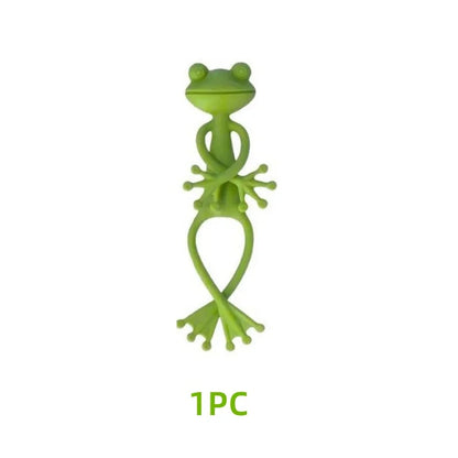 13cm Froschförmiger Wiederverwendbarer Kabelbinder Niedlicher Dekorativer Biegbarer Gartenpflanzenhalter Verstellbarer Flexibler Clip für Stängel