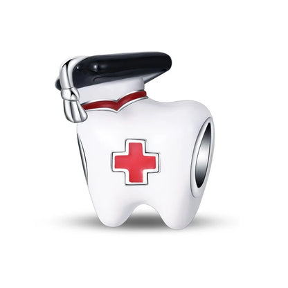 Klassische Krankenwagenperlen und Pillen-Stethoskop-Medizinbox aus 925er-Sterlingsilber, baumelnder Charm, passend für Armbänder, Krankenschwester-Tag-Anhänger, Geschenke