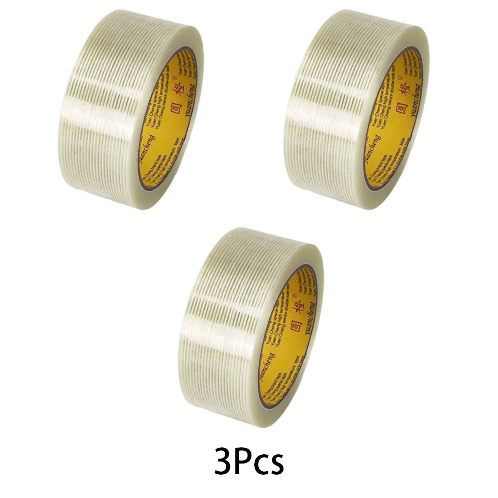 10 m gestreiftes Faserband, Lithium-Batterie-Pack, Isolierfolie, Glasfaserband, einseitig klebende Dichtung, Verpackung fixiert
