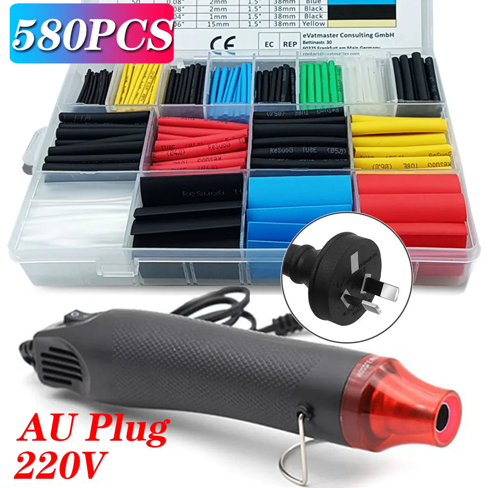 580/328/127PCS Schrumpf Schläuche kit 2:1 Schrumpf Draht Schrumpfen Wrap Schläuche Draht Verbinden Abdeckung Schutz mit Heißer Luft Gun