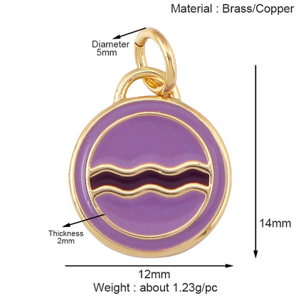 Blaues rundes Herz-Augen-Glücksamulett, türkischer Glücksanhänger, echtes 18 Karat vergoldetes Halsketten-Armband, Schmuckzubehör, S52