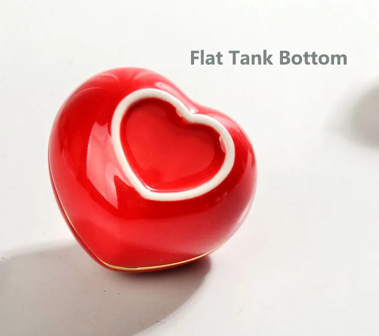 Love Pet Urn, Ceramic, Cat, Dog, Memorial Casket, Funeral Supplies, 13 ml Capacity, Red, Pink, Sealed, Multi-Purpose