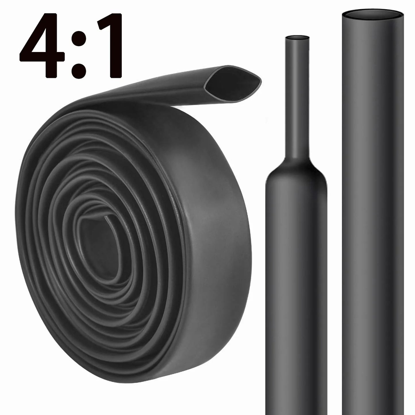 5M/10M 4:1 Schrumpfschlauch Durchmesser 4 6 8 12 16 20 24 32 40 52mm Gummiunterlage Doppelwandiges Rohr