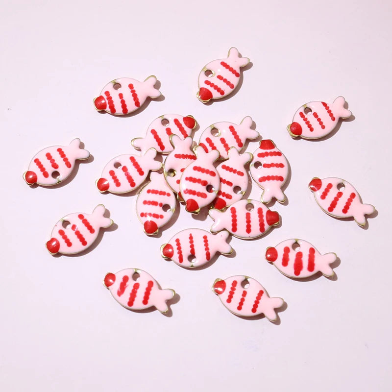 20 Stück 10x6mm Edelstahl Emaille Fisch Charms Anhänger niedlich klein Edelstahl DIY Schmuck Herstellung Zubehör Ergebnisse