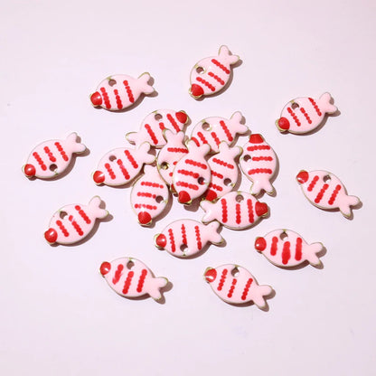 20 Stück 10x6mm Edelstahl Emaille Fisch Charms Anhänger niedlich klein Edelstahl DIY Schmuck Herstellung Zubehör Ergebnisse