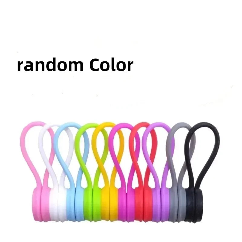 Wiederverwendbare magnetische Kabelbinder – Silikon-Kabel-Organizer-Clips für Drähte, Kopfhörer, Büro, Schreibtisch, Kühlschrank und Buchmarkierung