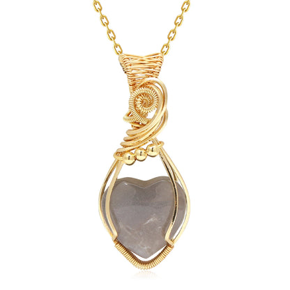 Labradorit Regenbogen Mondstein Edelstein Anhänger Kupferdraht umwickelt Labradorit Schmuck Labradorit Halskette mit Kette und Box