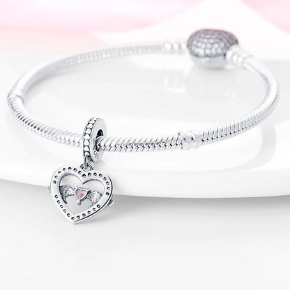 Charms aus 925er-Sterlingsilber, romantische Herz-Serie, Perlen, passend für Qikaola 925 Original-Armbänder, DIY-Schmuck zum Muttertag, Geschenke