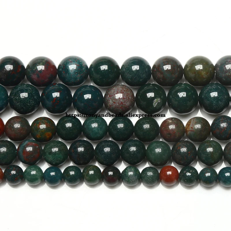 Natürliche Indische Blutstein Runde Edelstein Perlen 15 "Strand 4 6 8 10 12MM Pick Größe Für Schmuck Machen keine. AB15